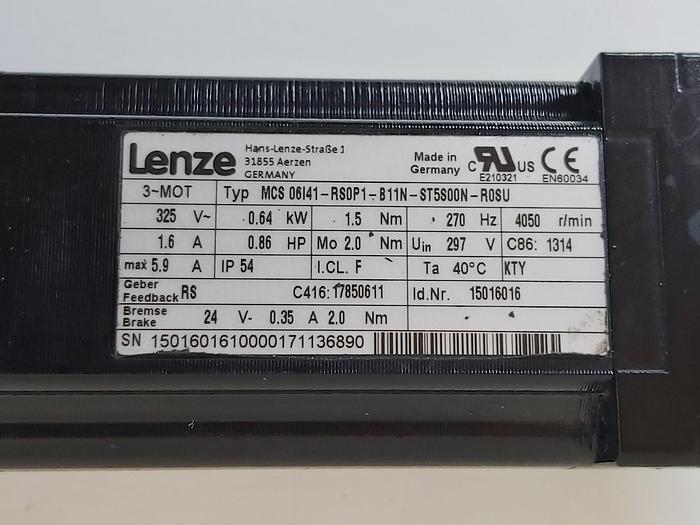 Servomotor + Getriebe, MCS 06I41-RS0P1-B11N-ST5S00N-R0SU + GKS04-3S, Lenze neuwertig