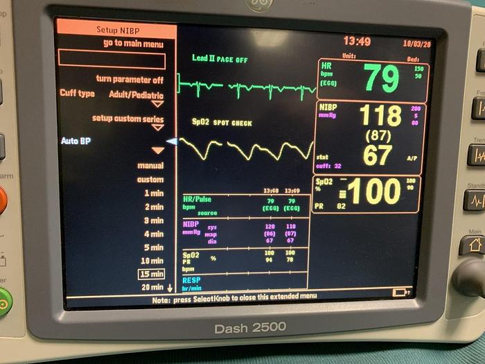 Used GE Dash 2500 Patientenmonitor mit Zubehör