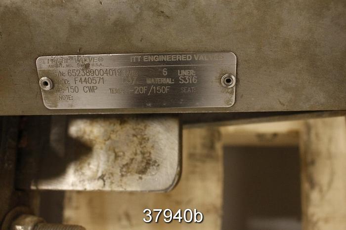 Used Fabri 6" Hand Operated Knife Gate Valve #37940