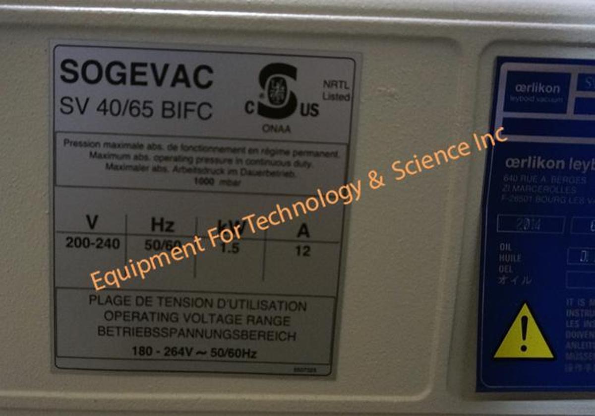 Used NEW Oerlikon (Leybold) Sogevac SV65 vacuum pump 27.7 CFM
