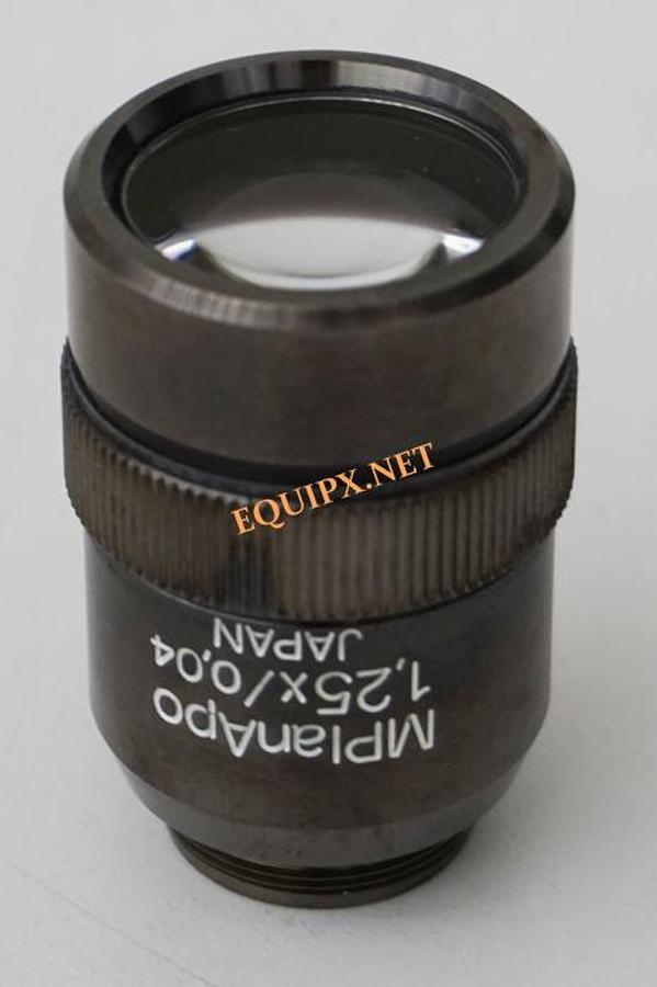 Used Olympus 1.25x MPlan APO objective 0.4 N.A., and 3.5mm working distance