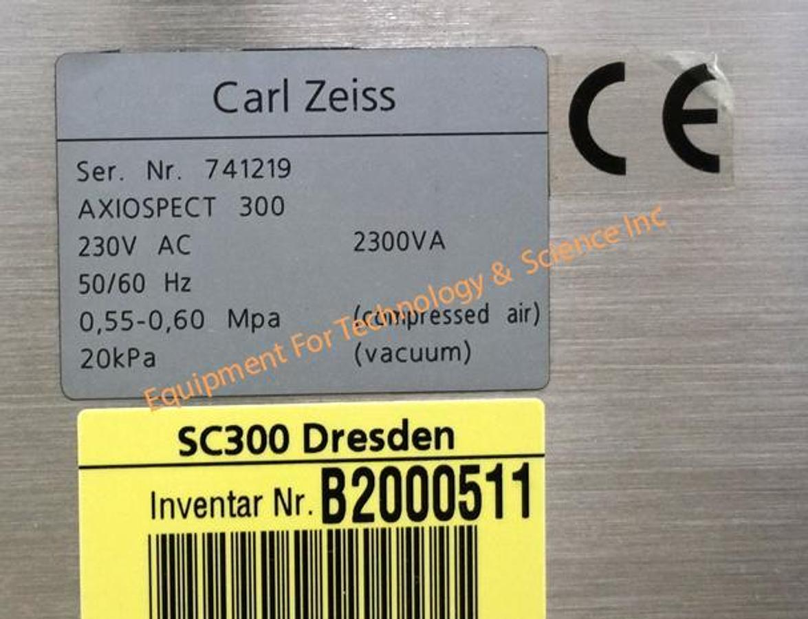 Used Zeiss/HSEB Axiospect 300 Automated Wafer Inspection and Review station for 200mm/300mm wafers