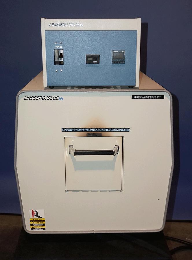 Used Lindberg Blue M BF51333C Muffle Furnace, max temp 1500C with temperature programming controller