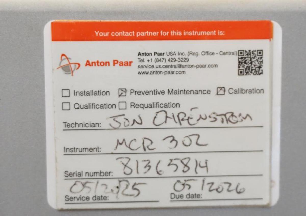 Preowned 2013 Anton Parr MCR 302 Modular Compact Rheometer