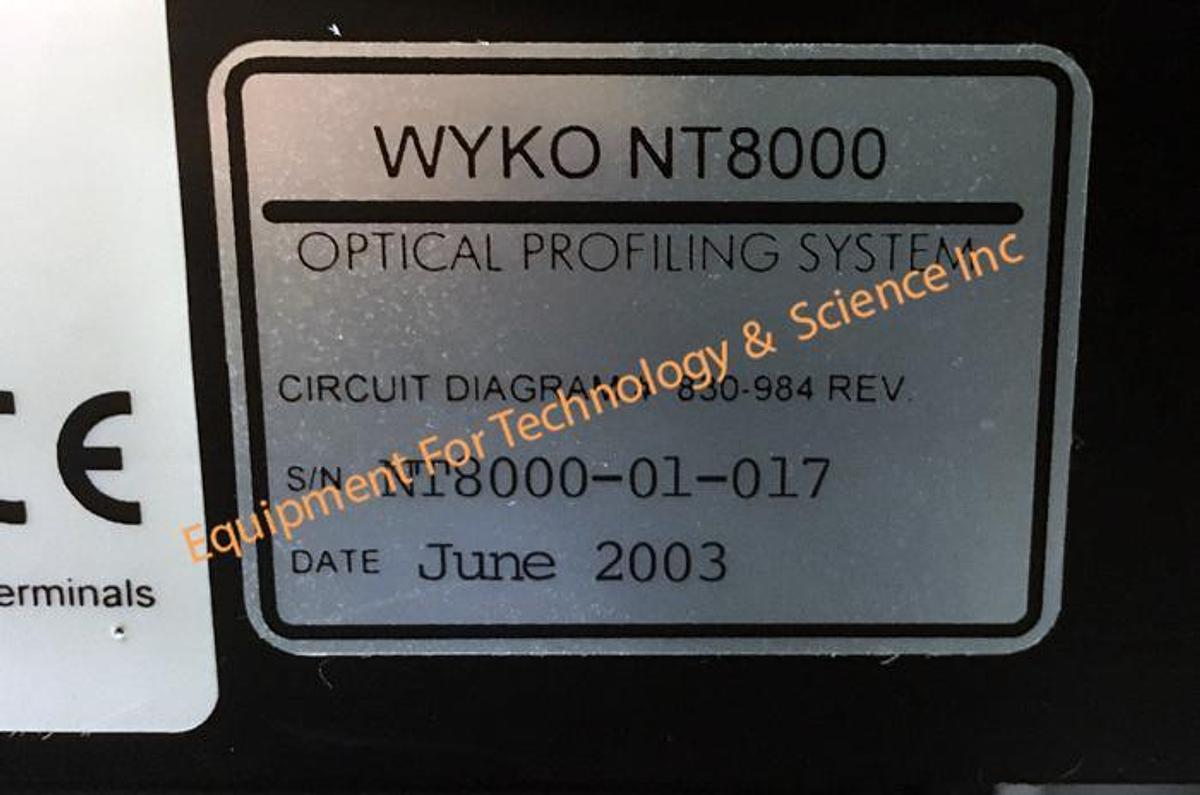 Used Veeco Wyko NT8000 3D surface optical profiler