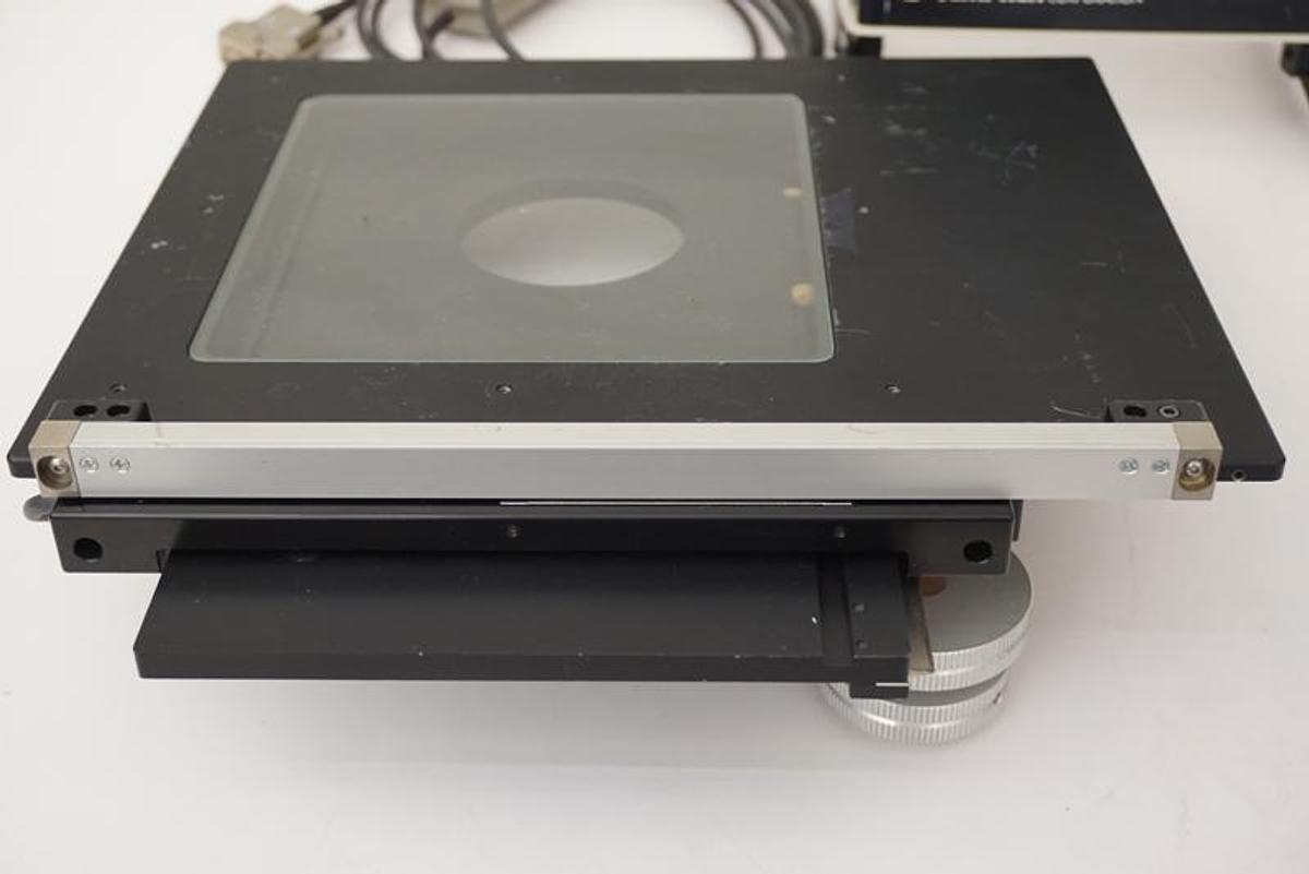 Used Semprex K66-R XY stage with riser stand, speed handle and 2.25in coaxial knobs