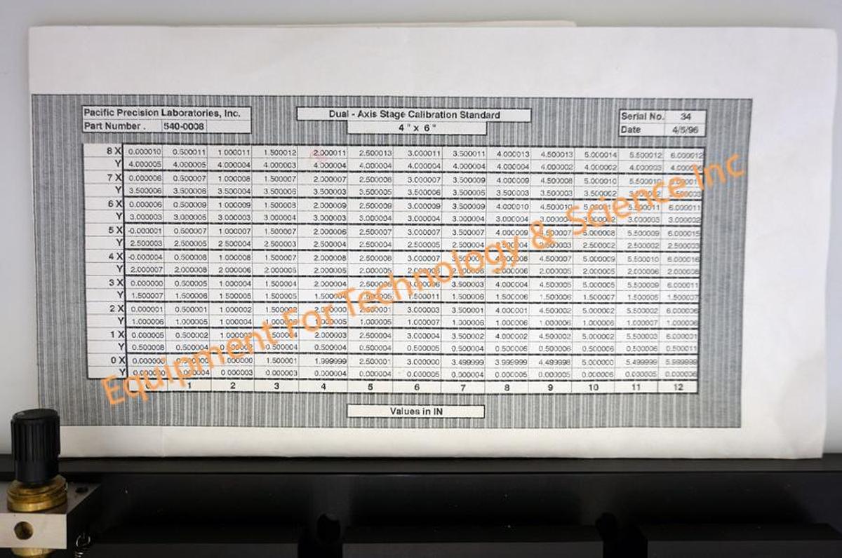 Used PPL 4x6 2-axis calibration standard