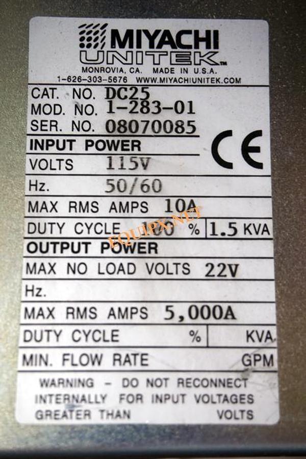 Used Miyachi  micro welding system with DC25 power supply, Series 71 weld head with controller