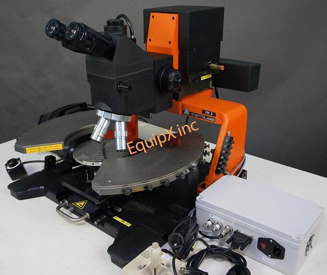 Used Suss PM-5 manual prober with 6in vacuum chuck and Mitutoyo FS60 microscope with motorized XY