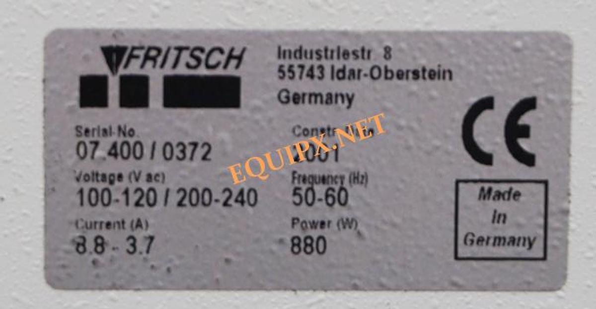Used Fritsch Puverisette 7 planetary ball mill
