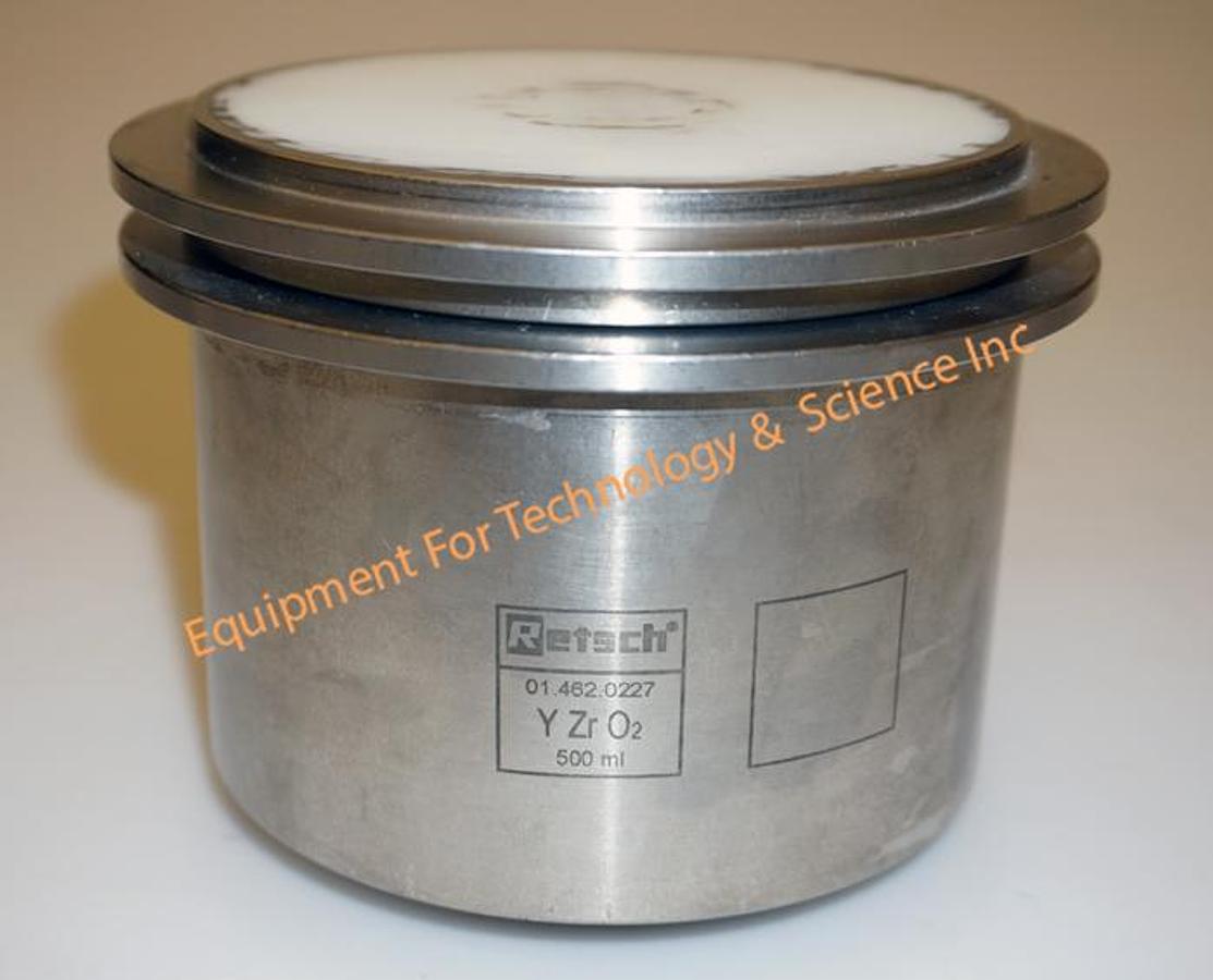 Used Retsch 500ml YZrO2 grinding jar (for Retsch PM400 ball mill) 01.462.0227