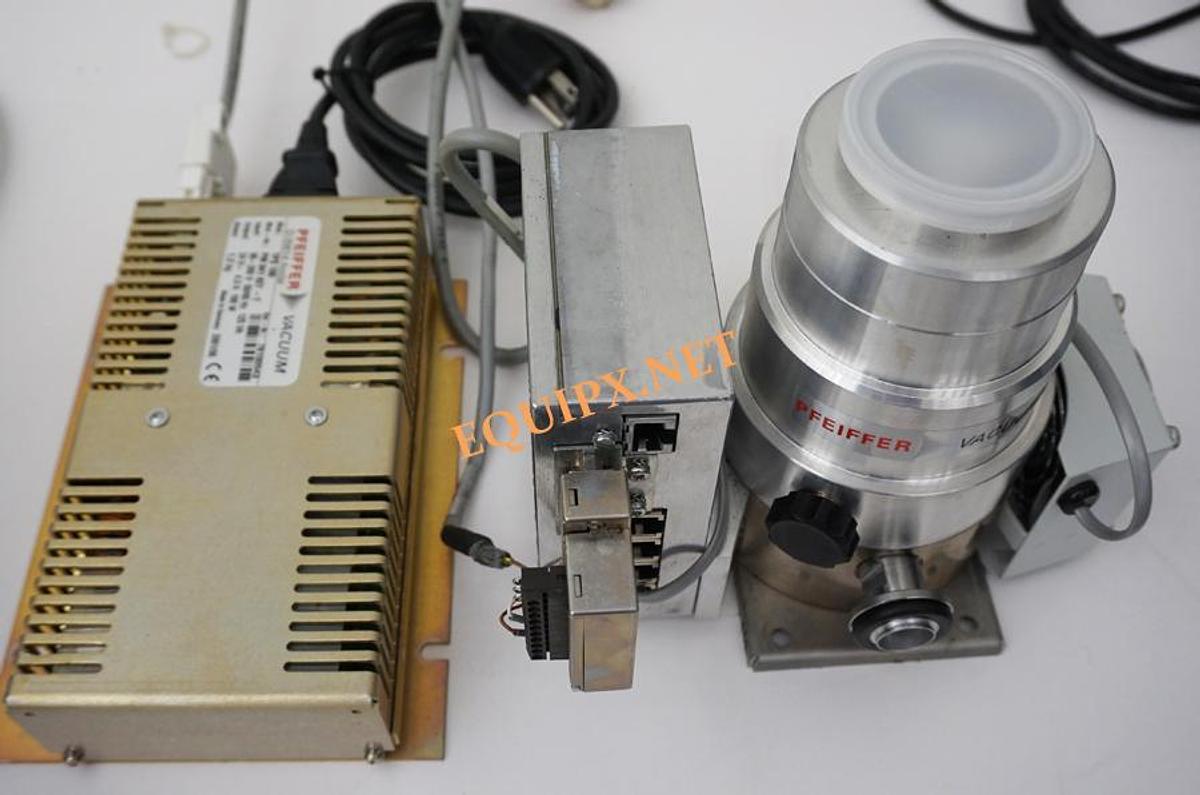 Used Pfeiffer TMH 071 P turbo molecular drag pump with TC600 controller and TPS 100 power supply