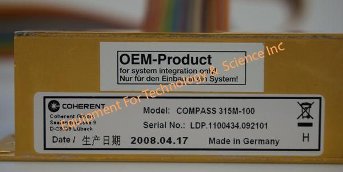 Used Coherent Compass 315M-100 CW 532nm green laser
