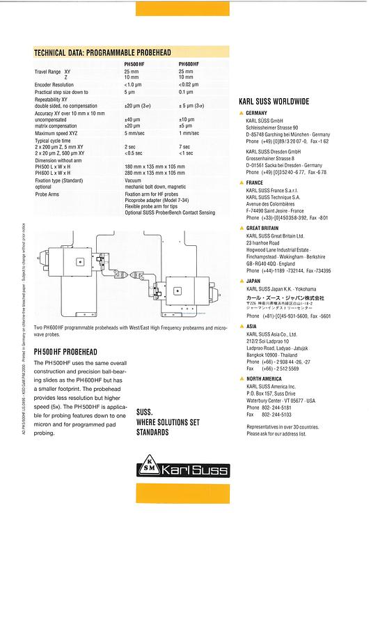 Used Suss PH600HF High Frequency Positioners (set of 4)