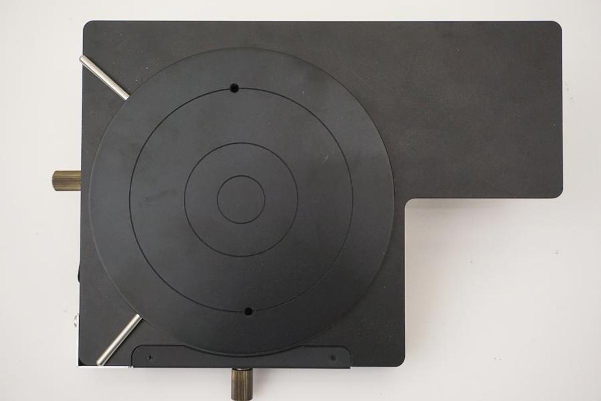 Used Keyence microscope stage with rotating wafer holder