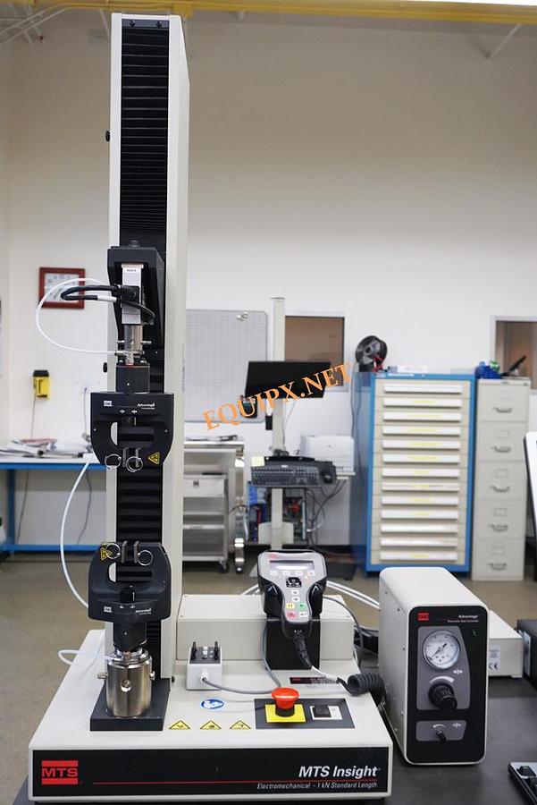 Used MTS Insight 1kN (220lbf) capacity SL Universal Testing system, Testworks 4 software, pneumatic grips and controller, 10N and 100N load cells