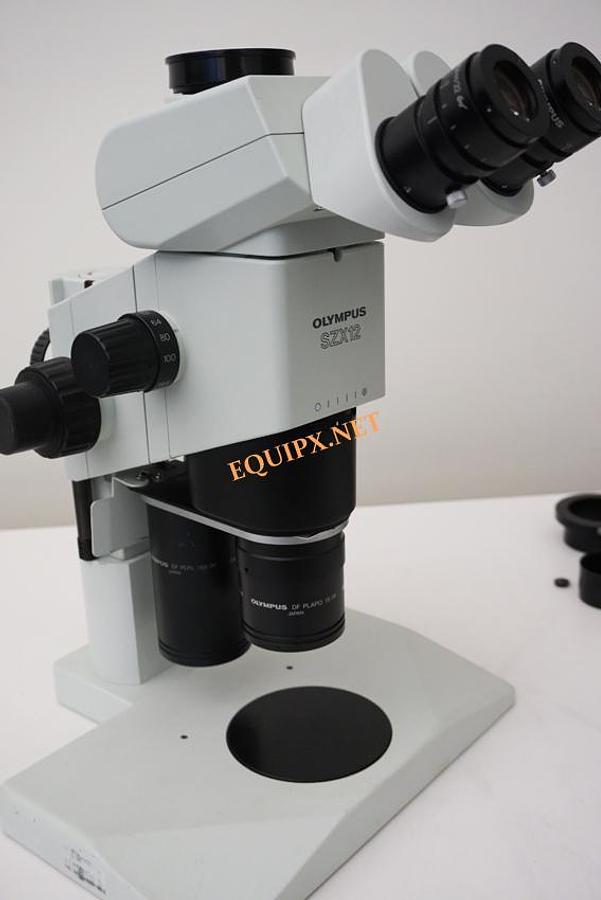 Used Olympus SZX12 with dual objective turret and fiber light