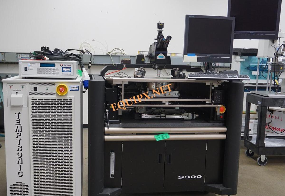 Used Cascade S300 Semiautomatic prober with Mitutoyo microscope and Temptronic 300mm temperature controlled wafer chuck with Attoguard