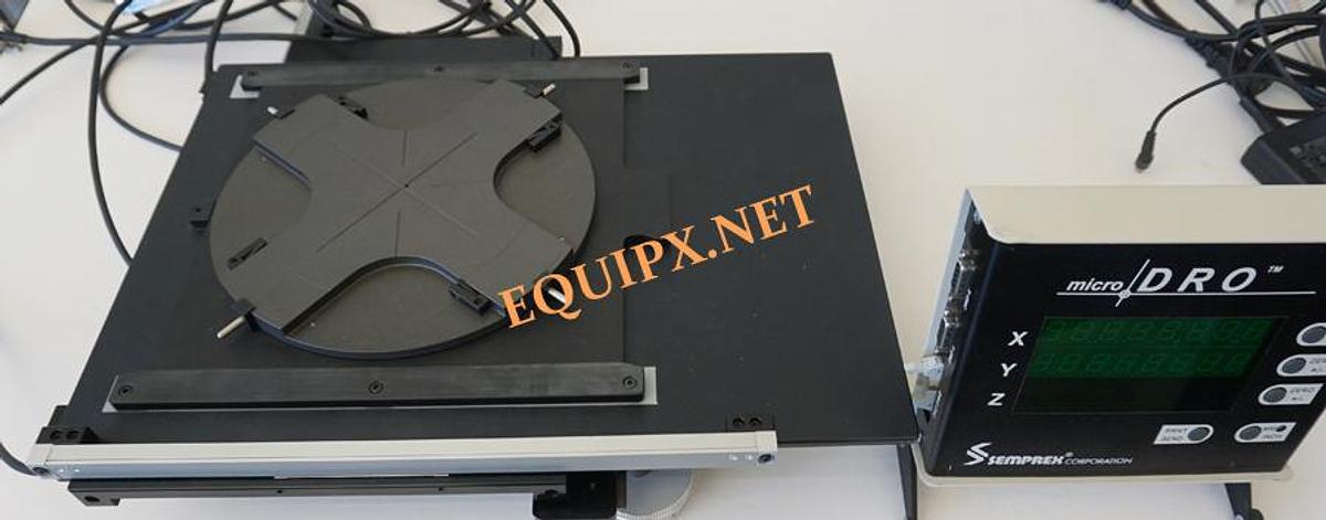 Used Semprex 12-8802.20 K88 manual measuring stage with linear encoders, 8x8 XY travel and  rotating wafer paddle
