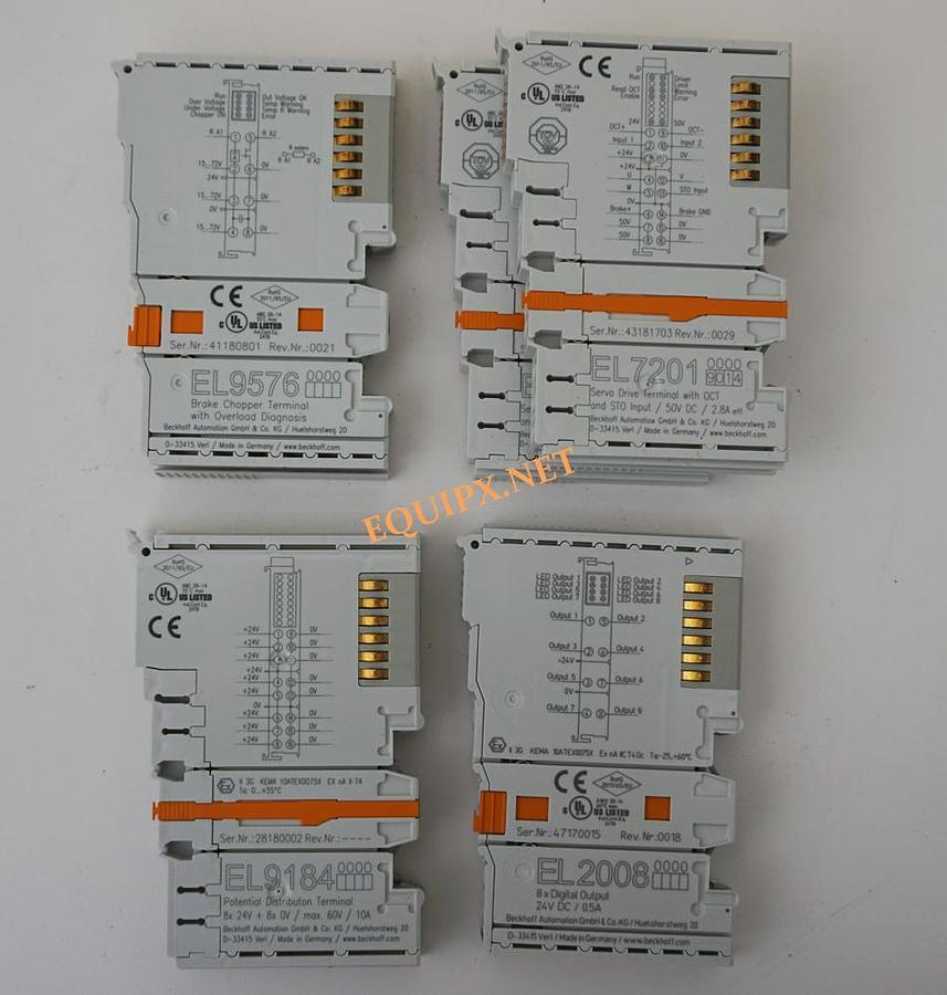 Used Beckhoff modules EL9184, EL2008, EL9576, EL7201(2)