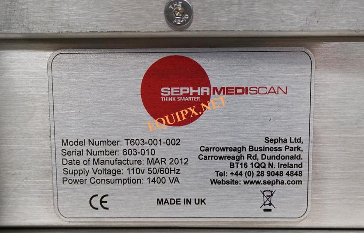 Used Sepha Mediscan Leak Detector model T603-001-002 for non-porous packages