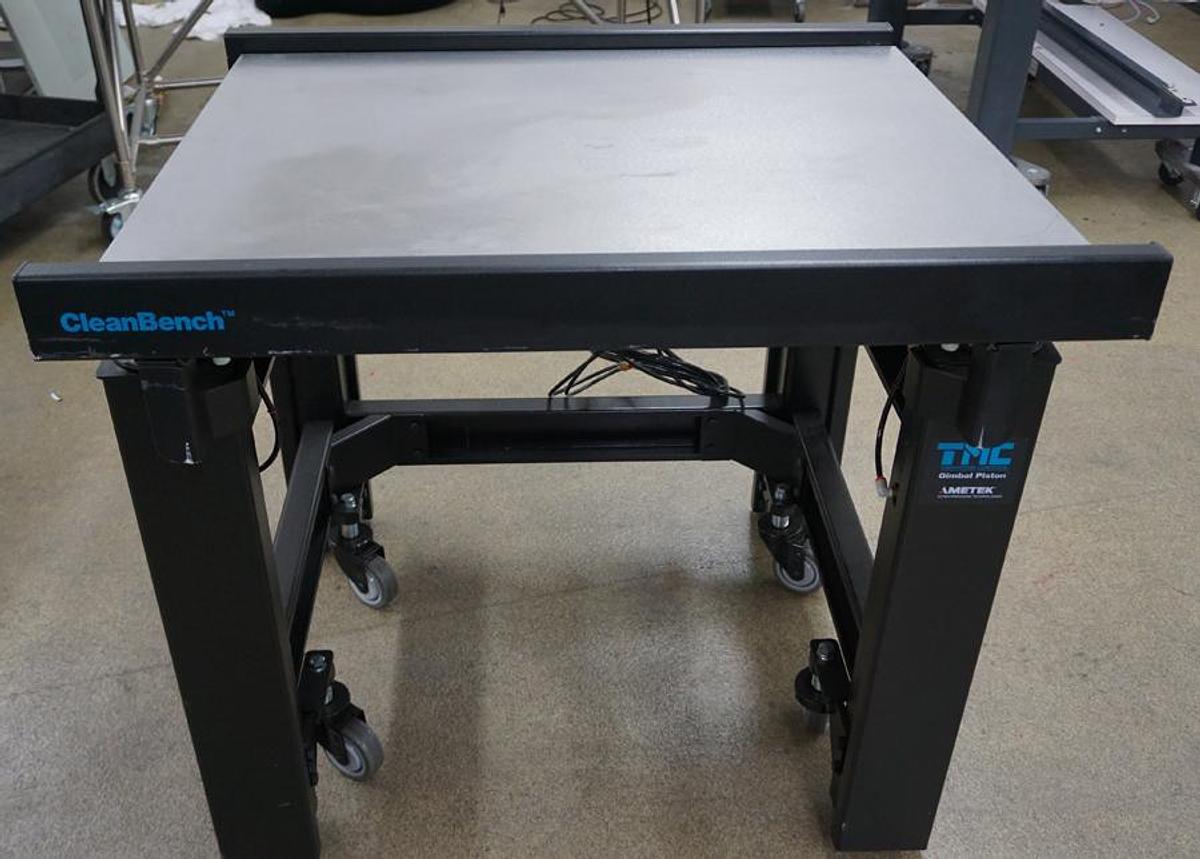 Refurbished Ametek  63-7590S Vibration Isolation Table with 30"x36" smooth stainless top- includes casters, Front and Rear support bars