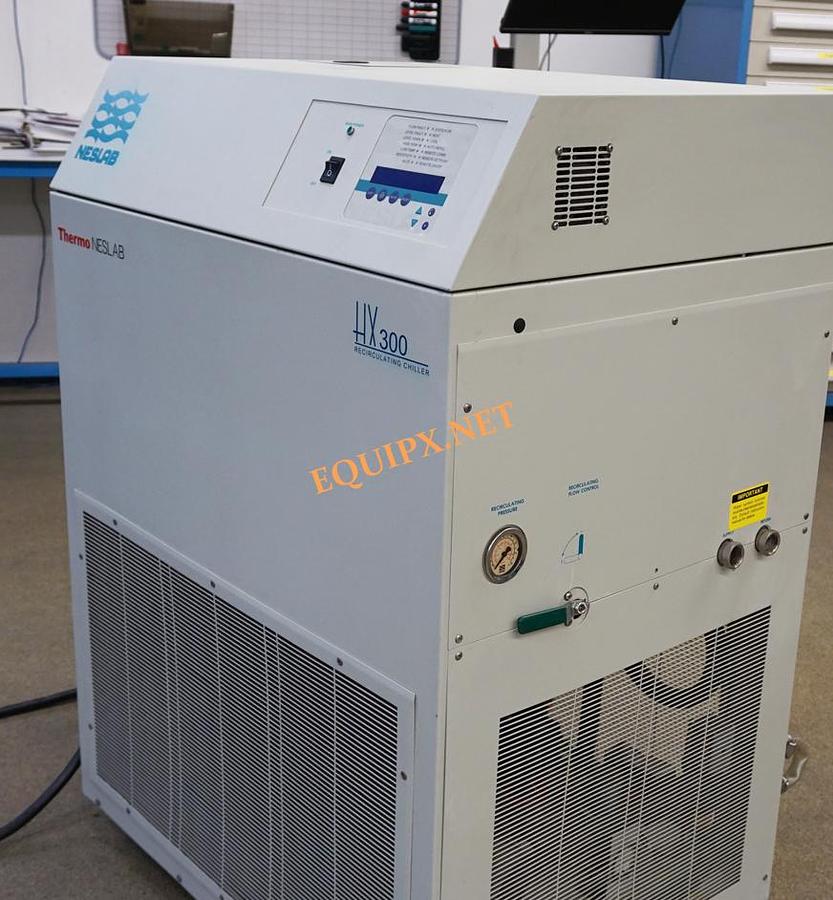 Used Thermo Neslab HX300W chiller, 10KW 34,100 BTU's, CP-75 pump, 10gpm @60psi