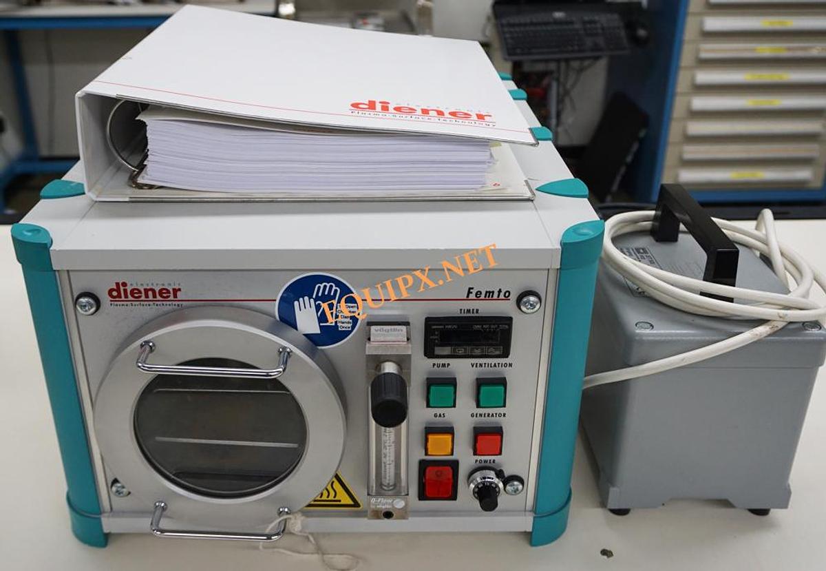 Used Diener FEMTO SRS Plasma asher (2014) with Pfeiffer DUO 1.7cfm vacuum pump