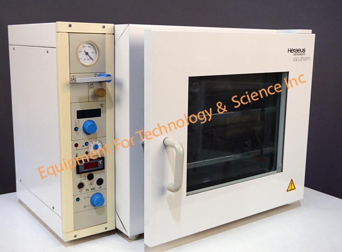 Used Thermo Scientific (Heraeus) VT6060P shelf heated vacuum oven with max temp 300C