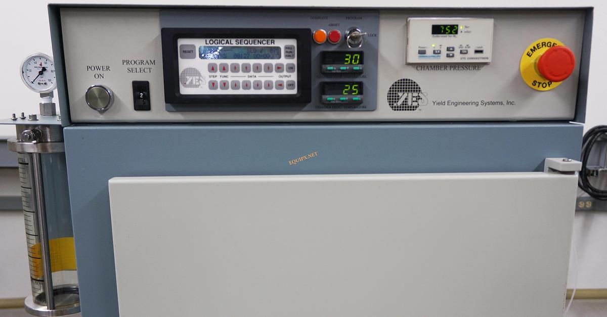 Used Yield Engineering Dual Function YES-58D HMDS and image reversal oven with Alcatel SD2010 pump and cabinet