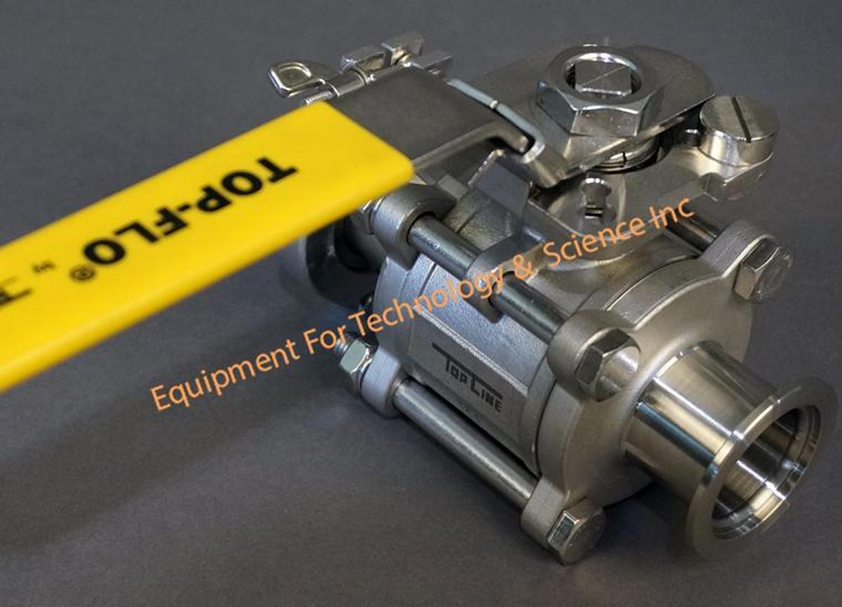 Used TopLine Top-Flo 1.5 inch 2-way stainless ball valve