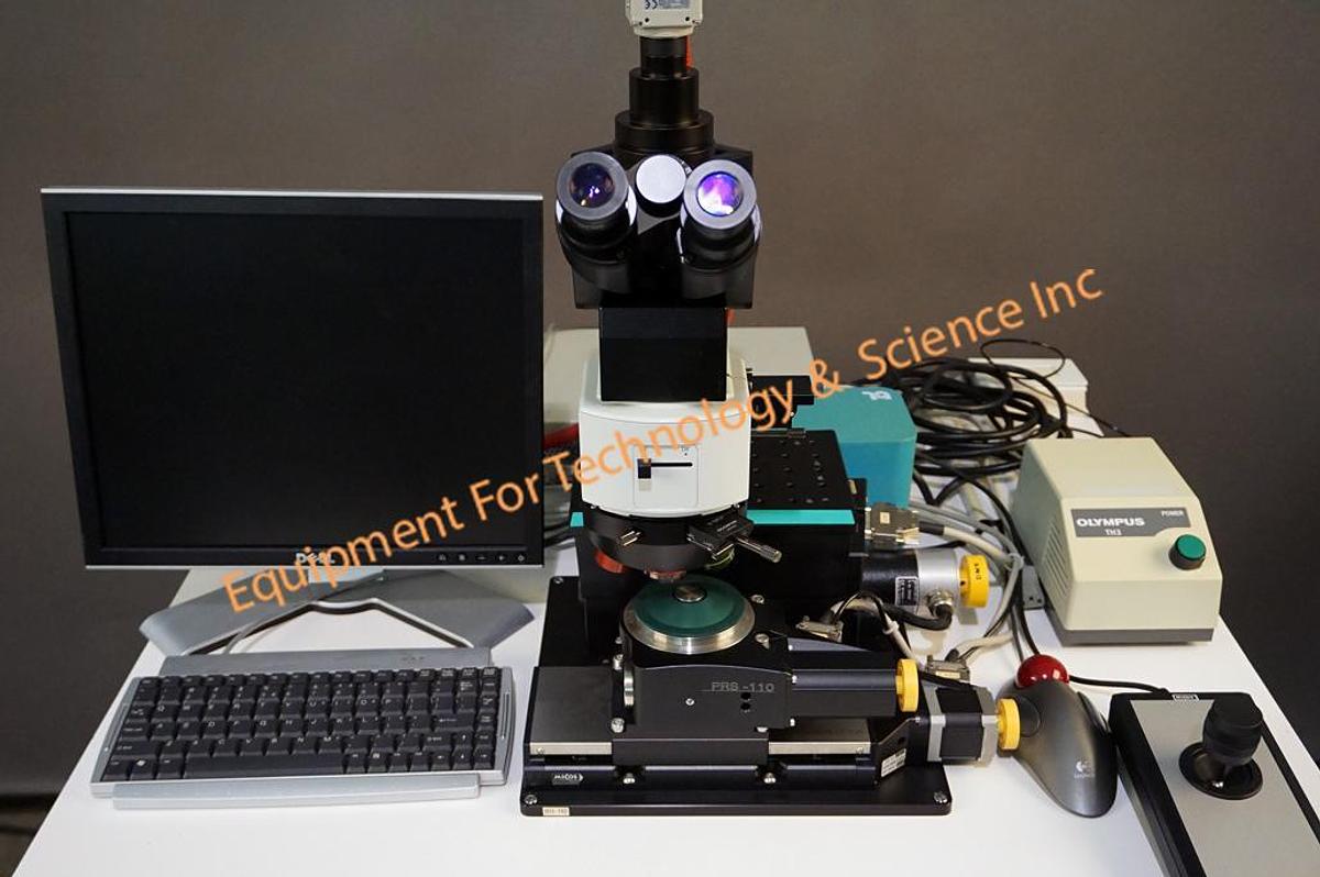 Used Olympus-Micos BXFM inspection system with ultra high precision PI Micos motorized X, Z, and theta stage