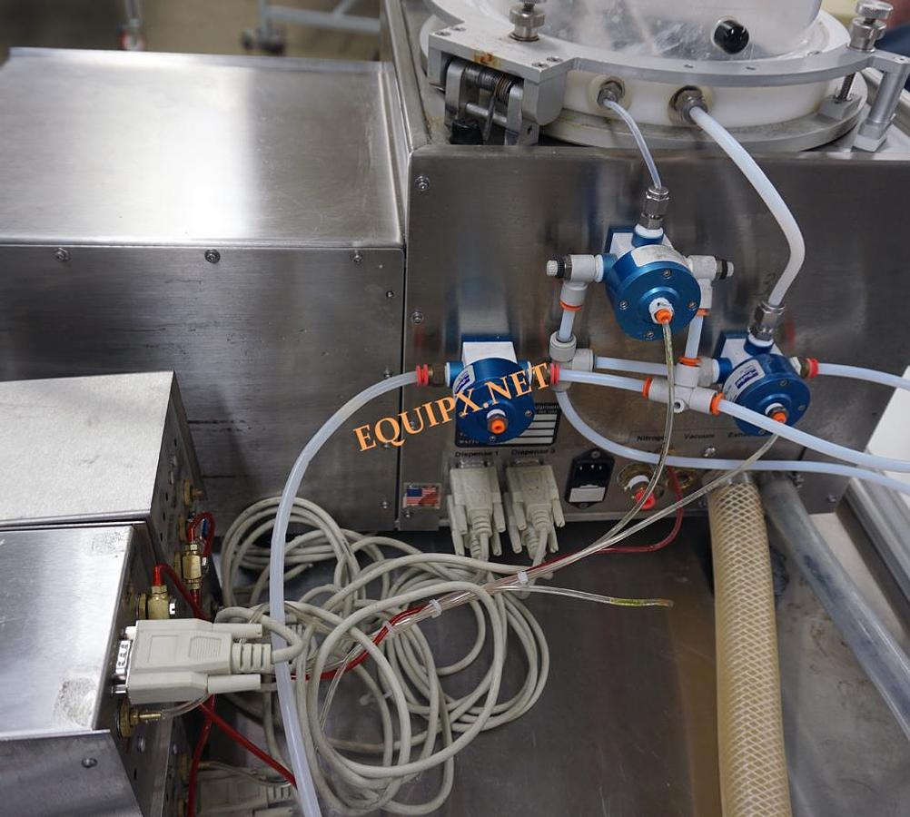 Used CEE100 developer with dual nozzles, 200mm wafer chuck, and base cabinet