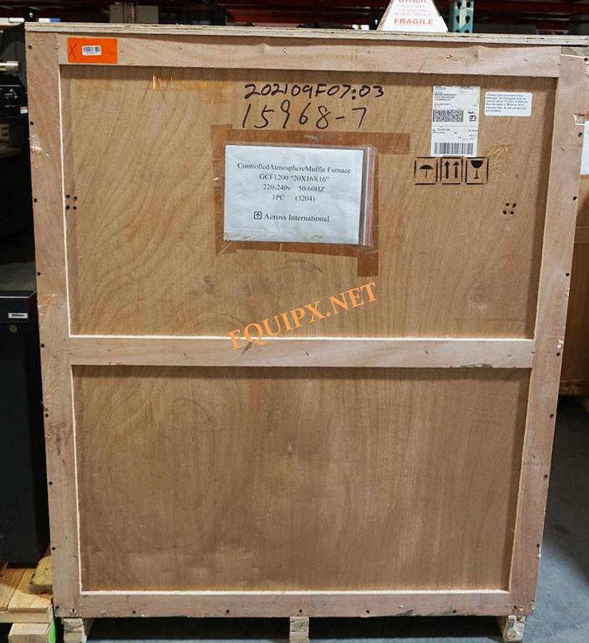 Used Across International GCF-1200 Controlled Atmosphere furnace 1200C, Muffle 20x16x16 NEW UNUSED