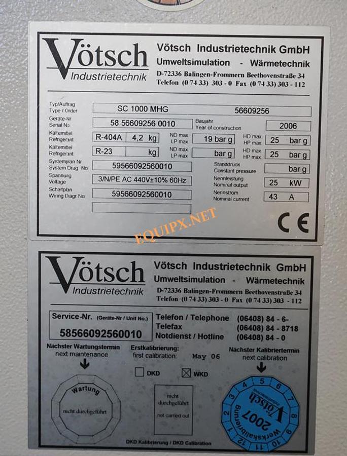 Used Atlas-Votsch SC1000-MHG Solar Simulator, 280-3000nm