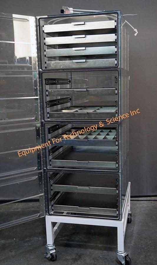 Used TDI 250SD static dissipative dessicator with 10 pull out stainless drawers
