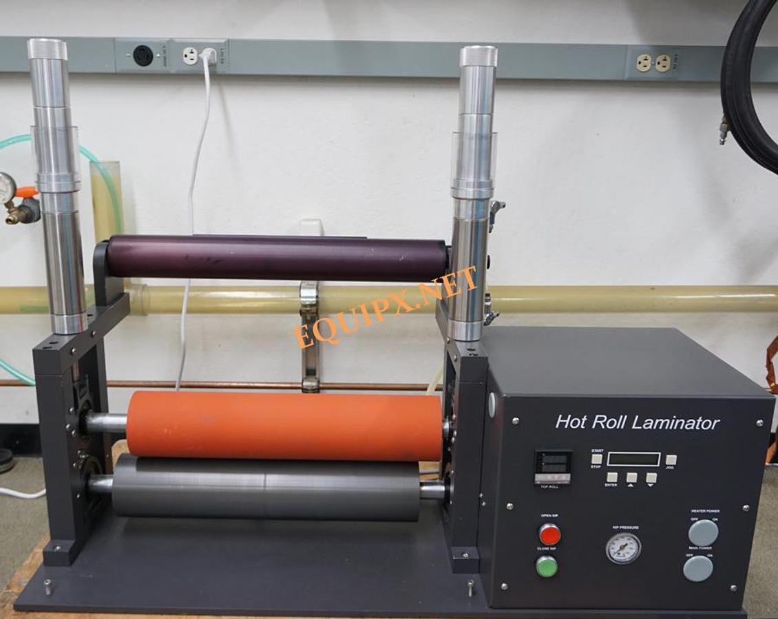 Used Cheminstruments HL200 Hot Roll Laminator with heated top roller and hard anodized aluminum bottom roller