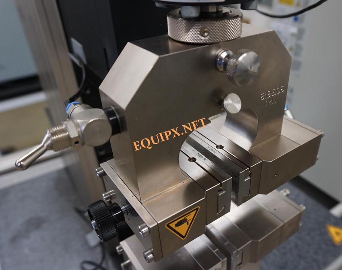 Used Zwick-Roell model Z5.0 Type TH tensile testing machine  5kN capacity (1200 lbs) with PC, software, pair 1KN pneumatic vise action grips