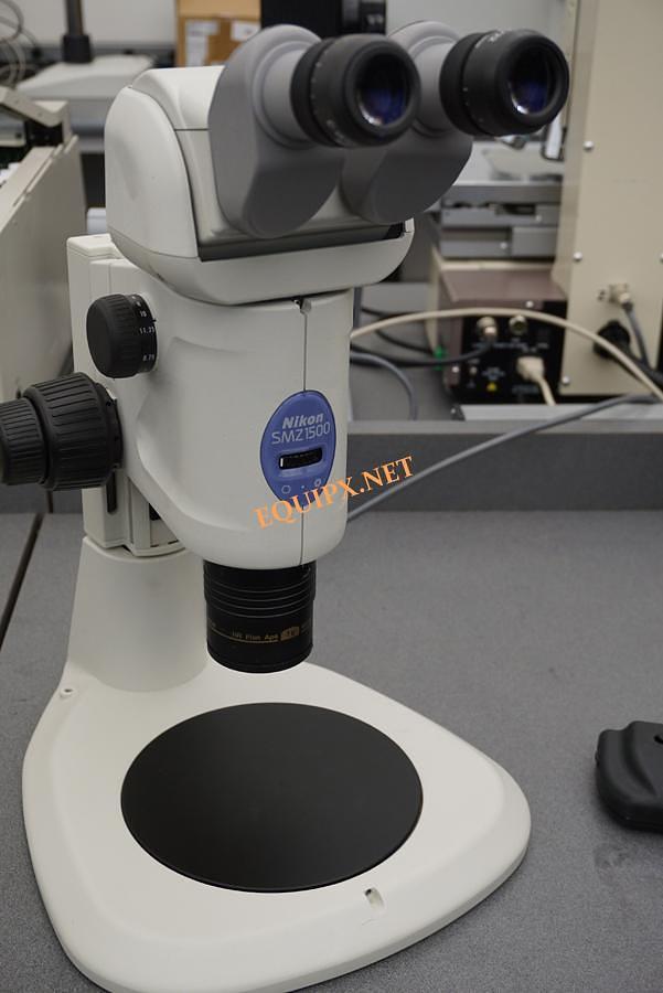 Used Nikon SMZ1500 stereozoom with tilting ergo-head and fiber ring illuminator