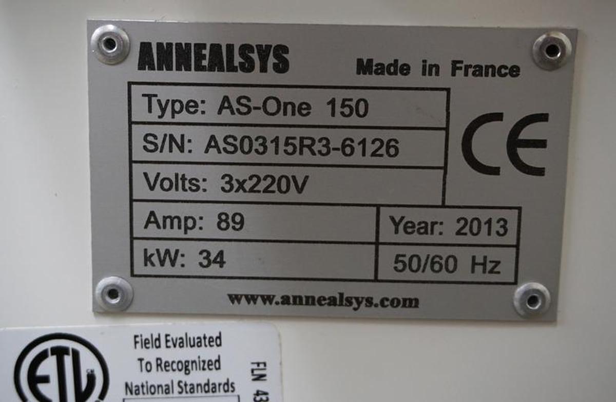 Refurbished 2013 Annealsys AS-One 150 Rapid Thermal Annealer (RTP)
