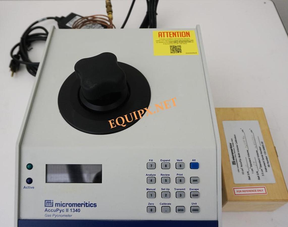 Used Micromeritics AccuPyc II 1340 Gas Pycnometer with 10cm3 sample chamber