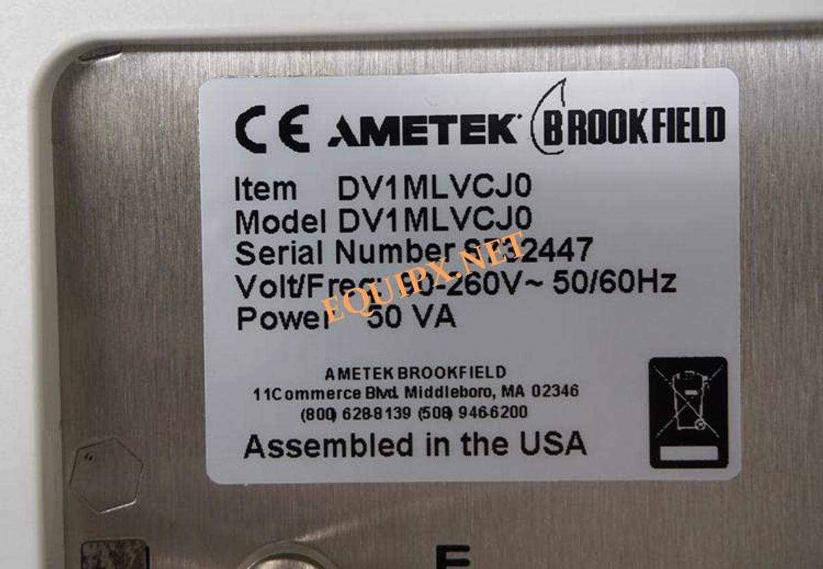 Used Brookfield DV1MLV Cone Plate Viscometer with Temperature probe