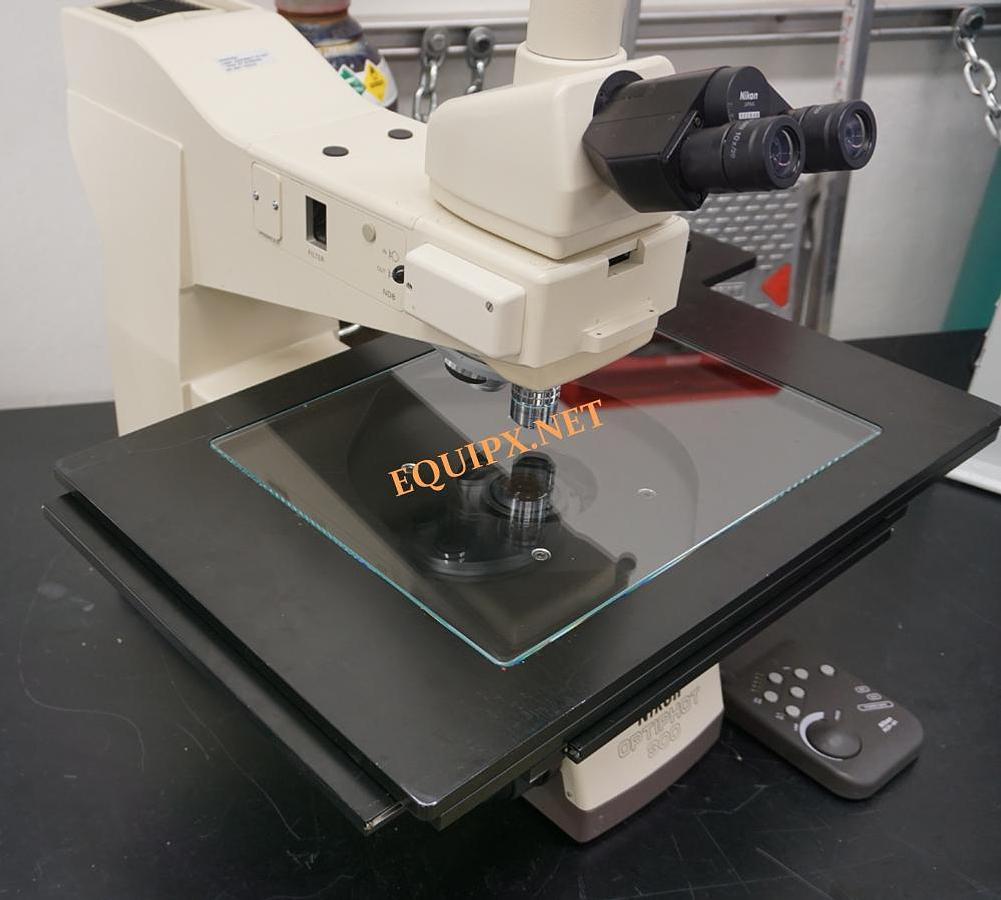 Used Nikon Optiphot 300 with reflected and transmitted light and 10x14 XY stage travel