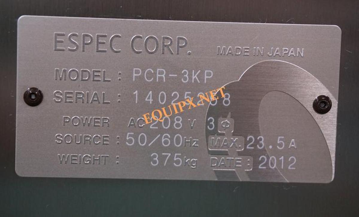 Used Espec PCR-3KP Cleanroom Temperature Humidity chamber, -20 to +100C, 30 to 90%rh, 10 cu ft (2012)