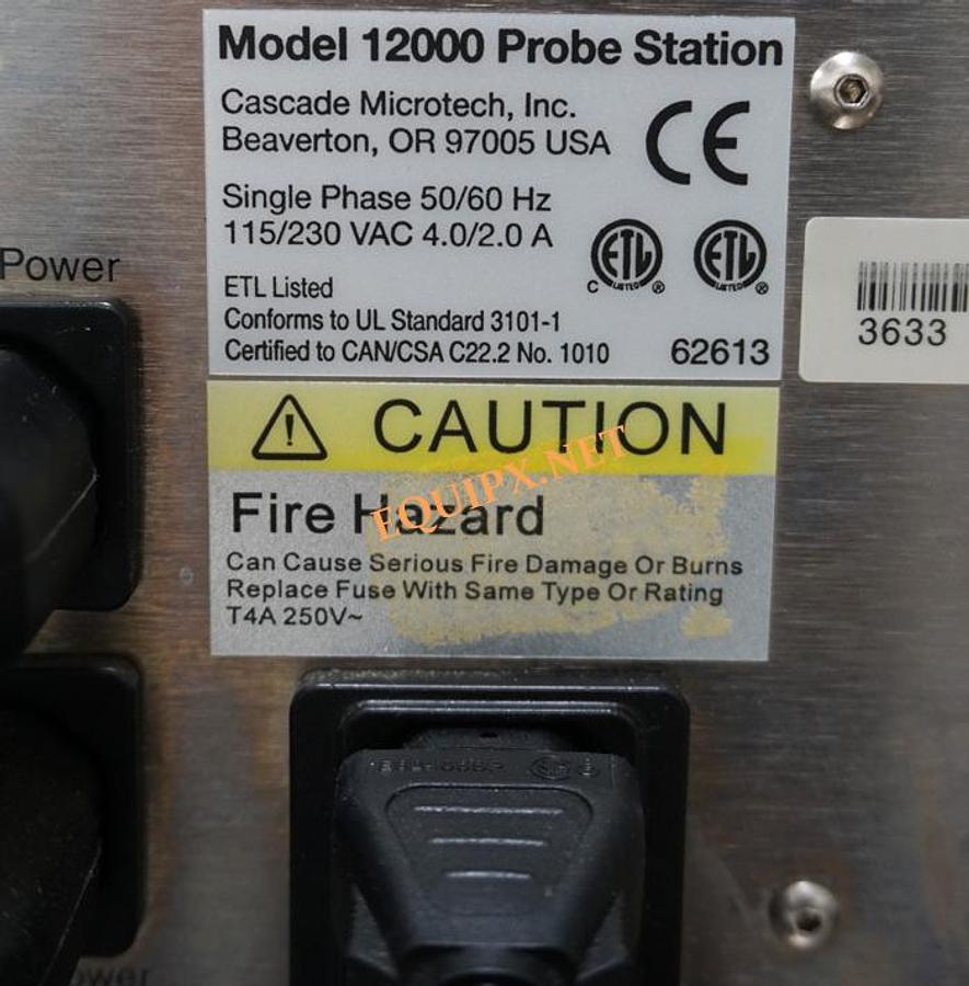 Used Cascade 12000 semiautomatic prober with 150mm thermal chuck,  Olympus stereozoom microscope and microchamber