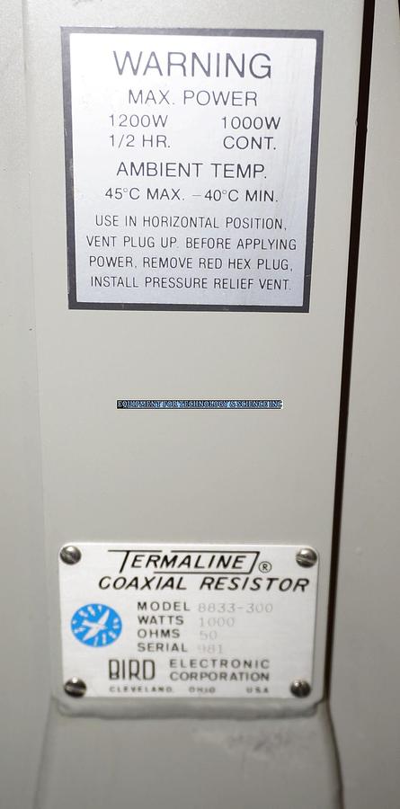 Used Bird Electronics 8833-300 Termaline Coaxial Resistor