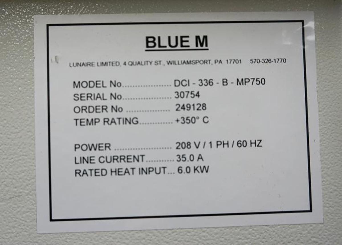 Refurbished TPS Blue M  DCI-336-B-MP750 Inert gas oven max 350C with Watlow F4T Controller and Teledyne Trace O2 Analyzer with flow control box- 208v 1ph