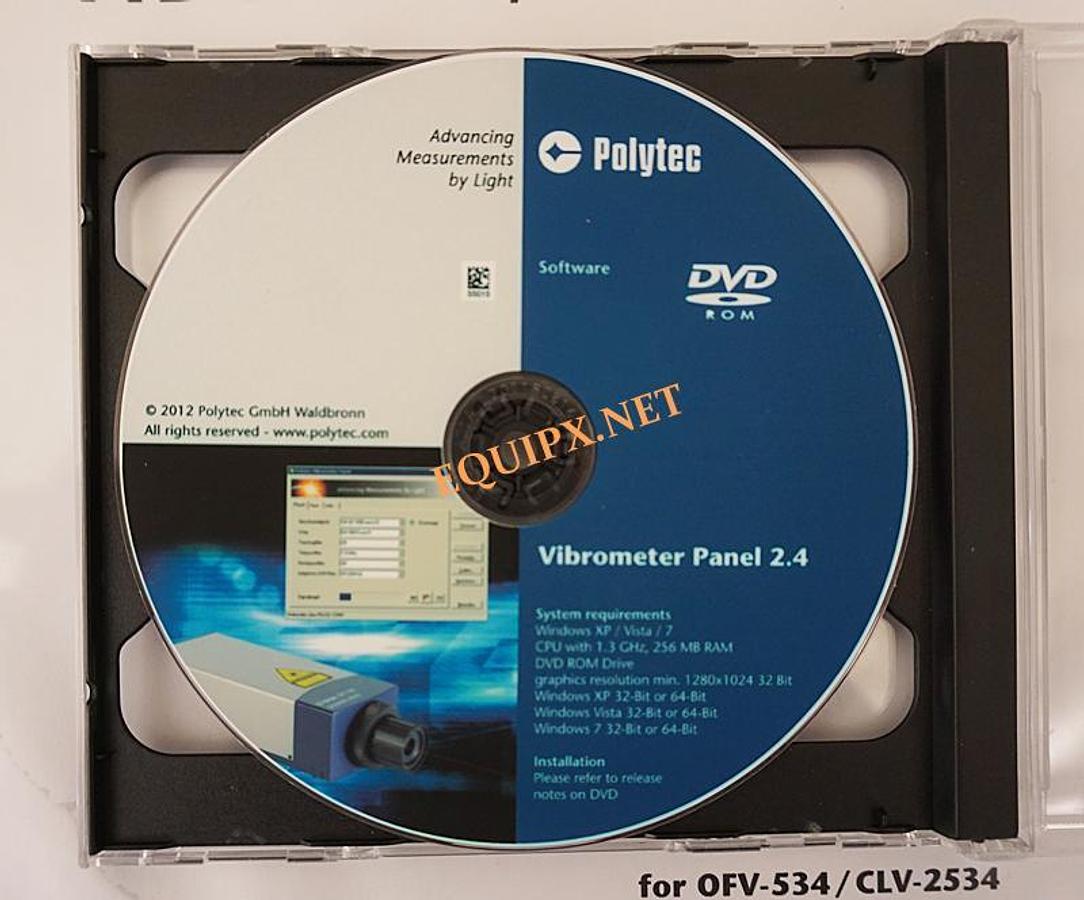 Used Polytec CLV-2534 laser vibrometer with VIB-A-510 sensor head (2012) with Panel 2.4 software