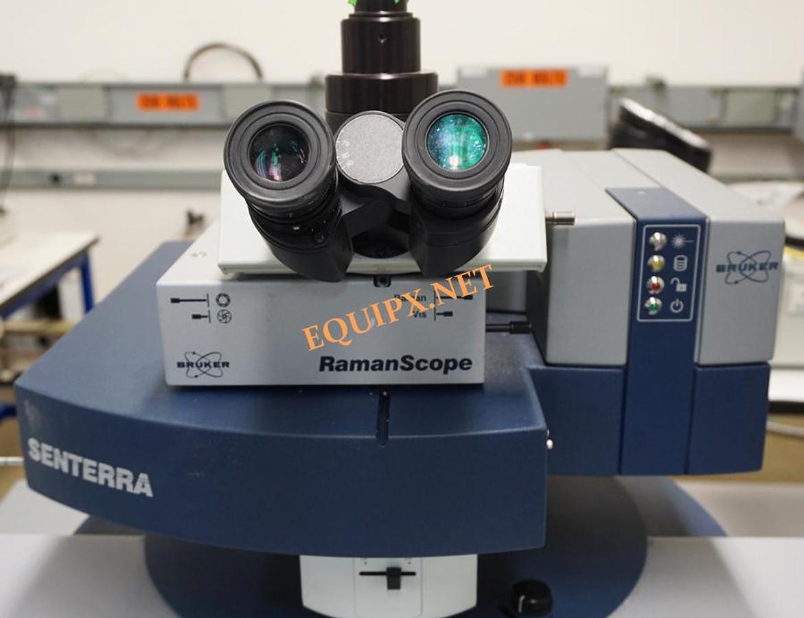 Used Bruker Senterra R200L RAMAN microscope with Olympus BX51 microscope and motorized XY stage