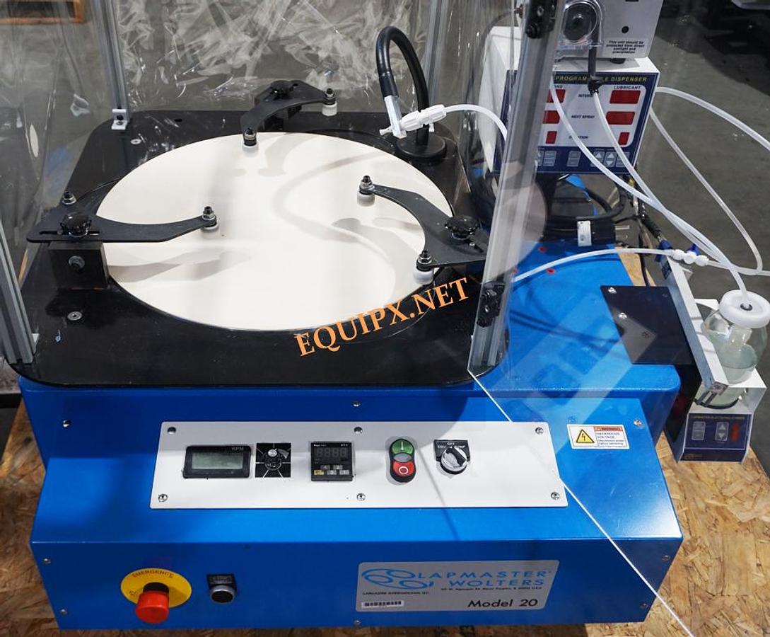 Used Lapmaster Wolters 20 benchtop lapping machine with 20" diameter plate and Programmable slurry dispenser